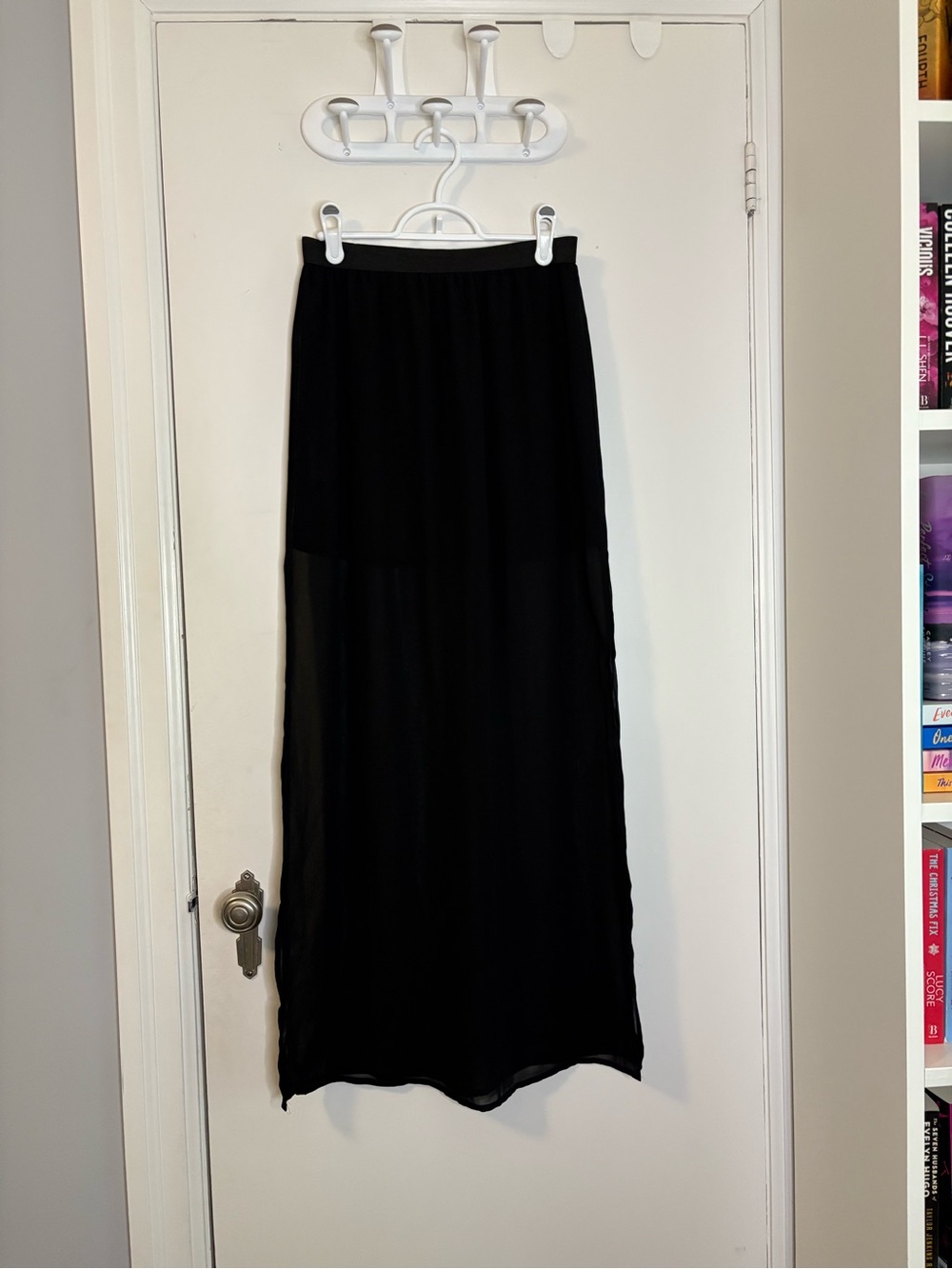 Flowing Black Maxi Skirt with Easy Waist